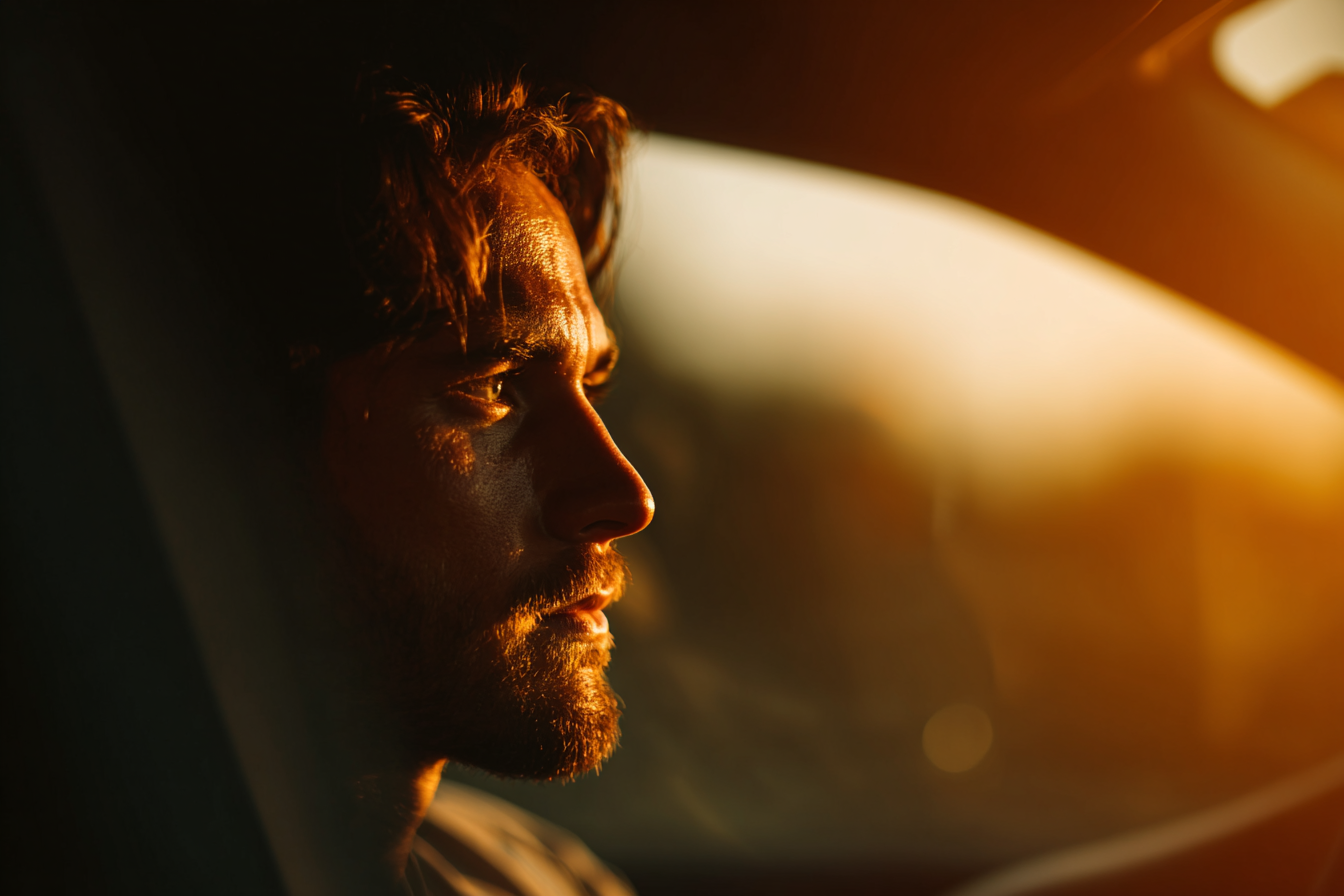 A thoughtful man in a car | Source: Midjourney