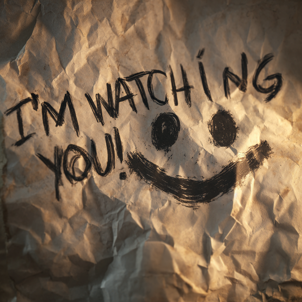 A creepy note on a piece of crumpled paper | Source: Midjourney
