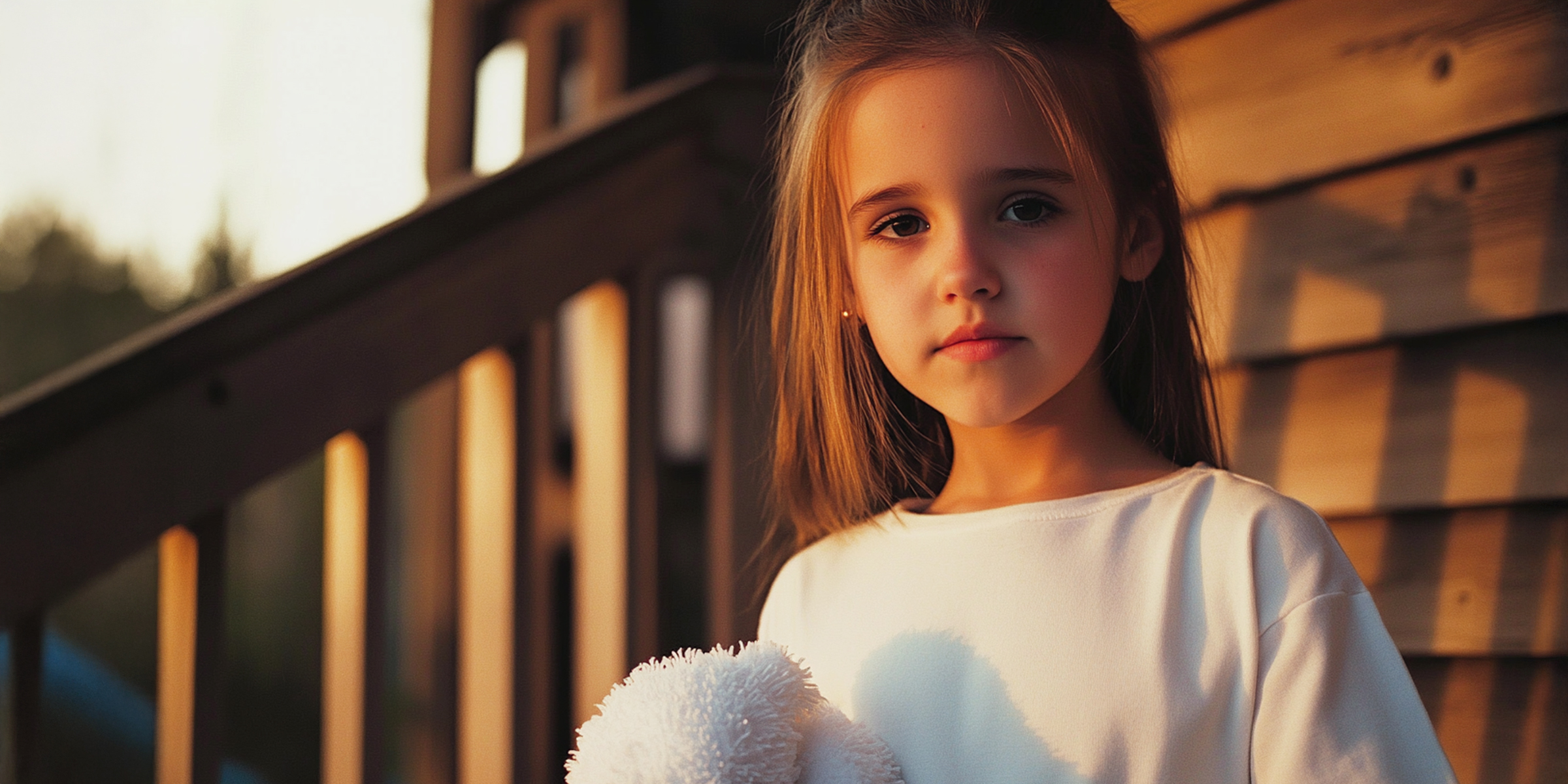 Little girl standing at the sunny porch | Source: Midjourney