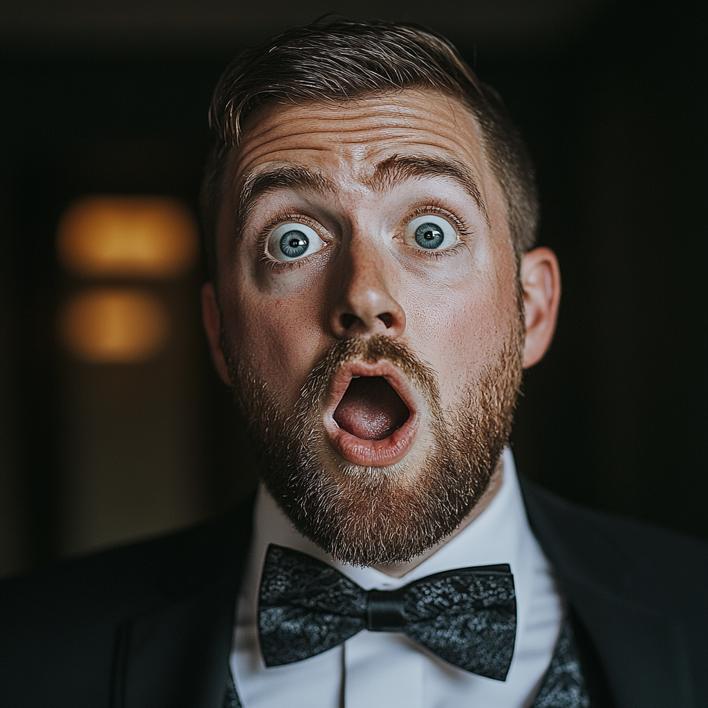 A shocked groom at a wedding | Source: Midjourney