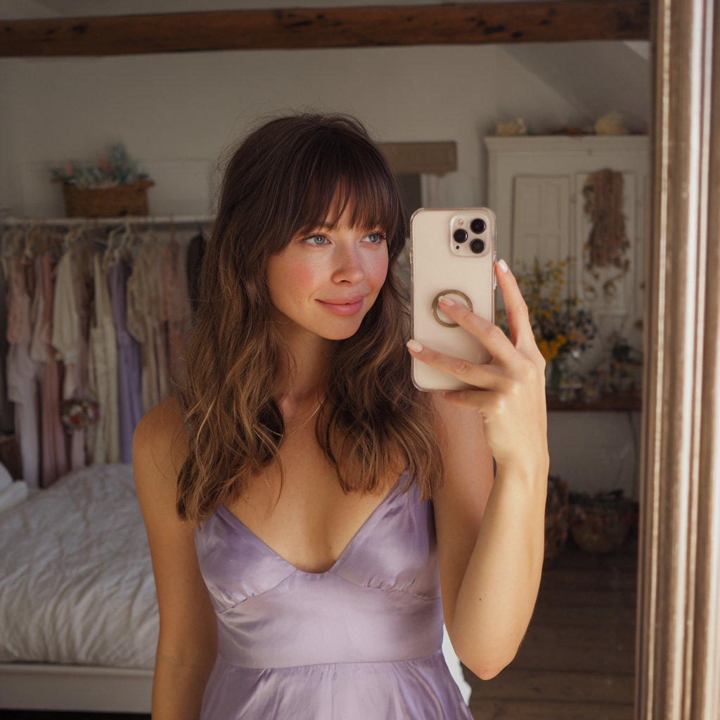 A woman trying on a bridesmaid dress | Source: Midjourney