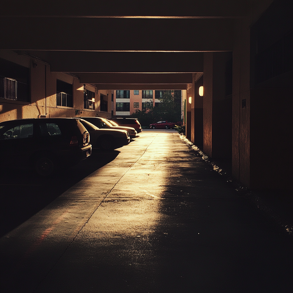 An apartment parking lot | Source: Midjourney