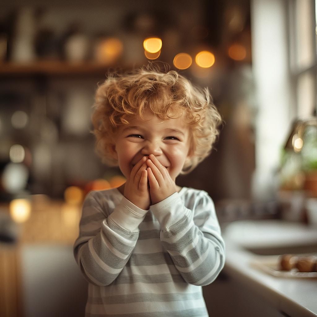 A boy laughing | Source: Midjourney