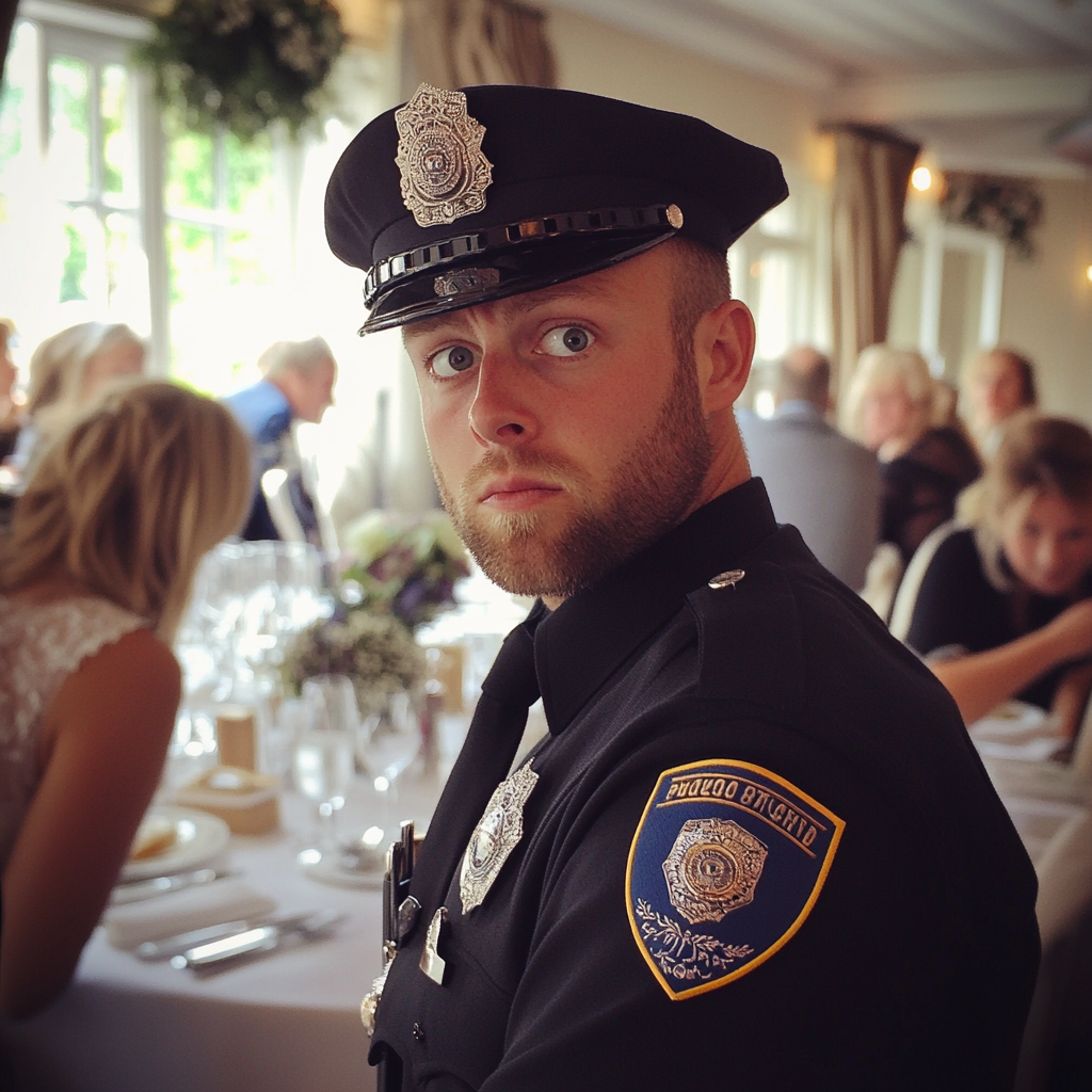 A police officer at a wedding | Source: Midjourney