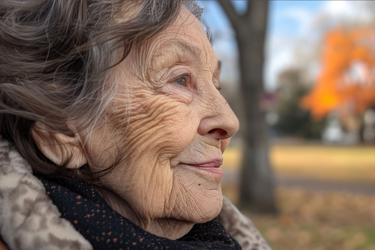 Close-up of an older woman's face | Source: Midjourney