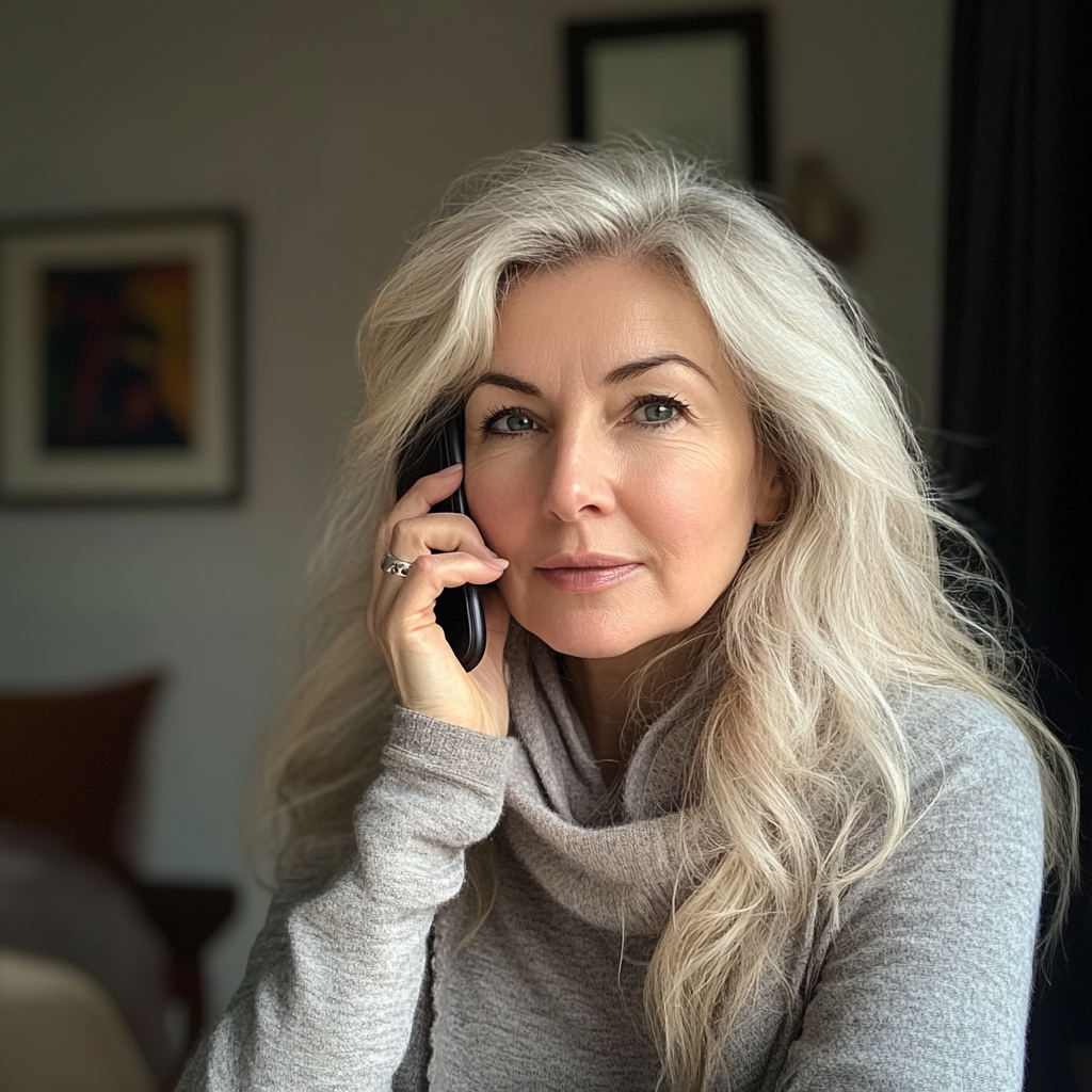 A woman talking on the phone | Source: Midjourney