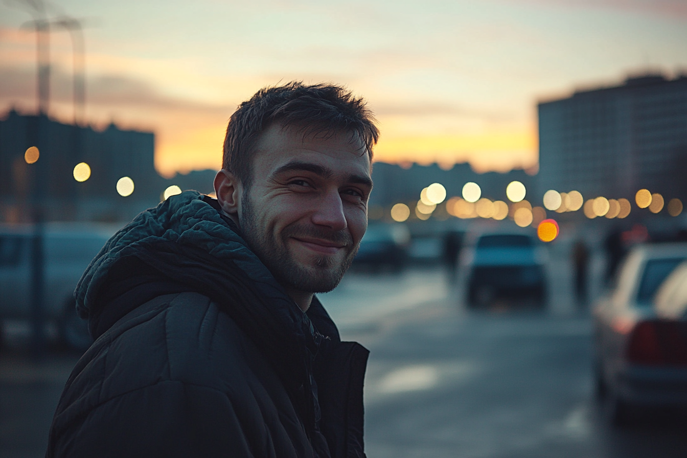 A man standing in a parking lot | Source: Midjourney