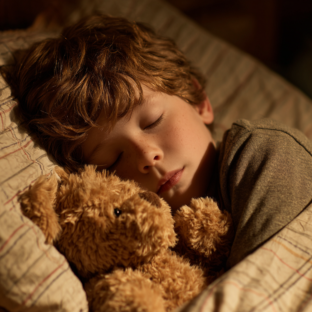 A little boy fast asleep | Source: Midjourney