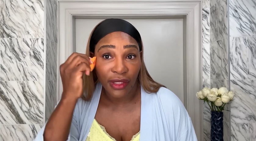 Serena Williams completing her beauty routine from a video dated April 24, 2024. | Source: YouTube/Vogue