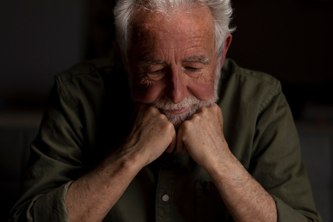 A sad elderly man deep in thought | Source: Freepik