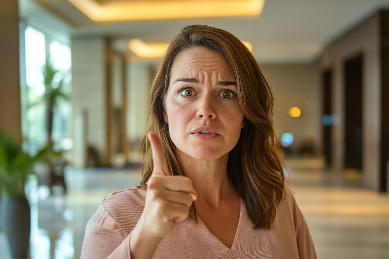 A woman pointing her finger | Source: Midjourney