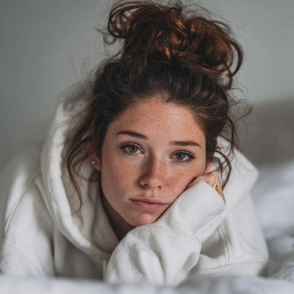 A close-up of an emotional woman | Source: Midjourney