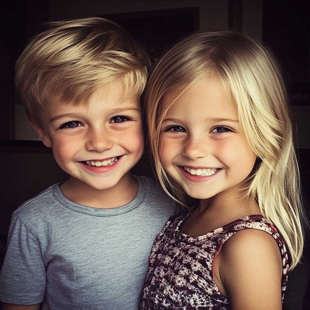 Two smiling children | Source: Midjourney