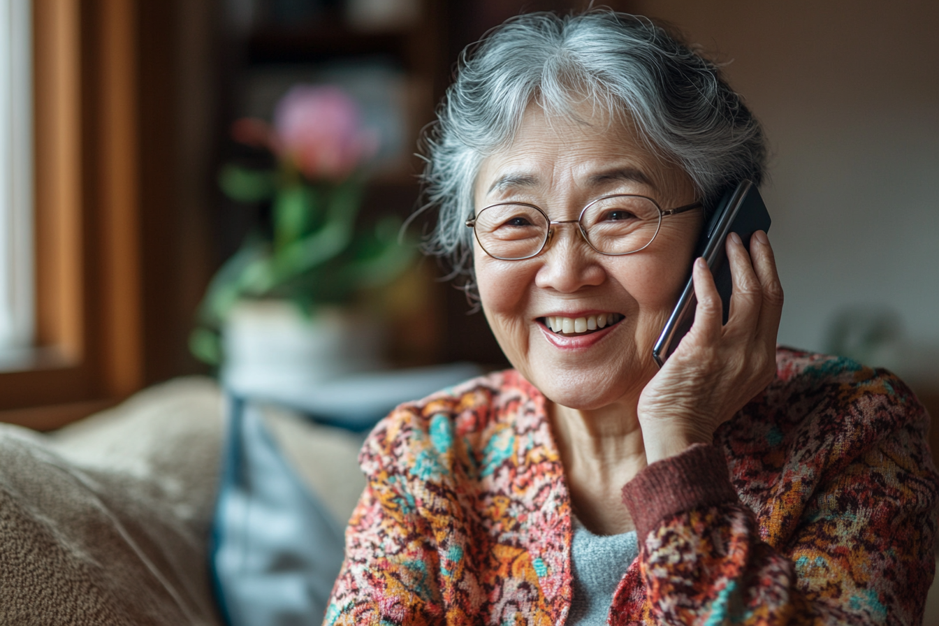 A woman speaking on her cell phone | Source: Midjourney