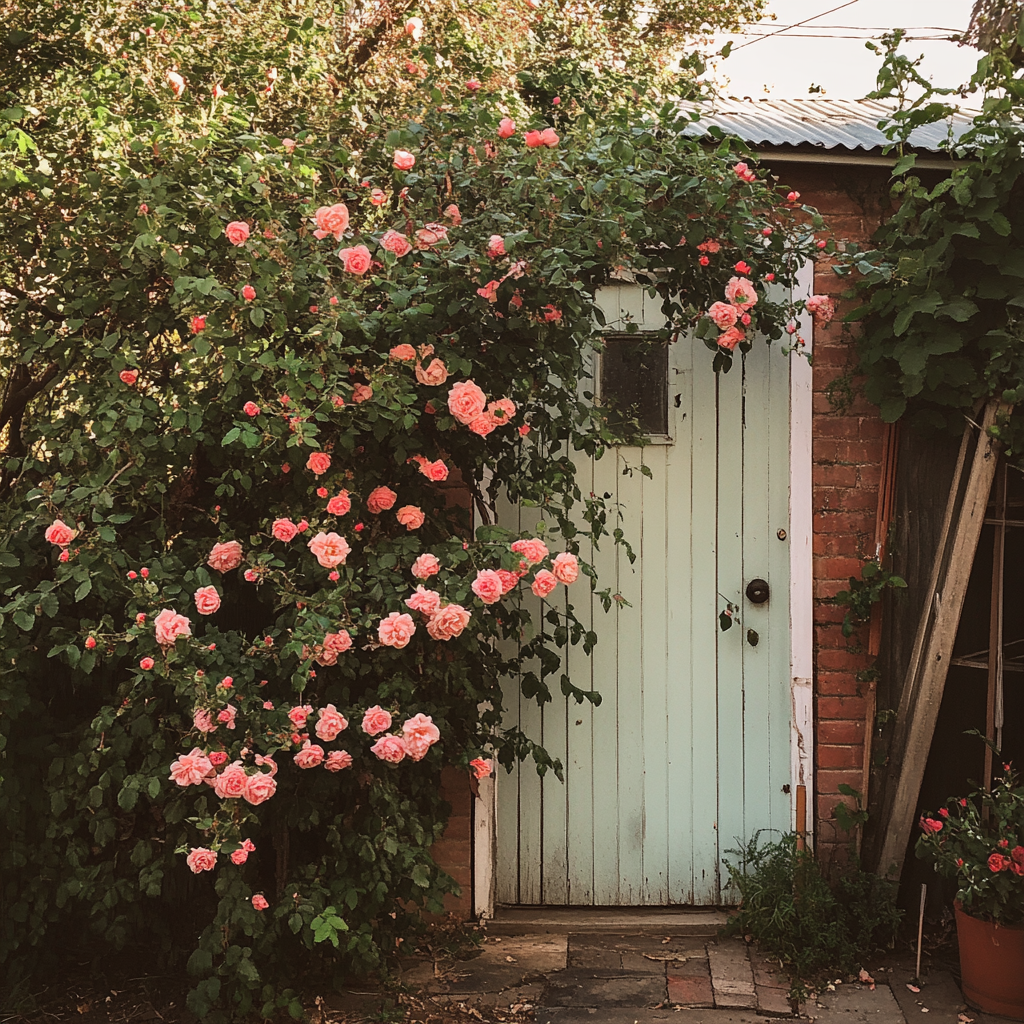 An overgrown rose bush | Source: Midjourney