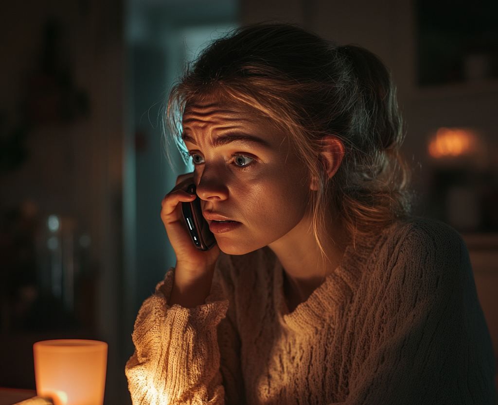 A disappointed woman making a phone call | Source: Midjourney