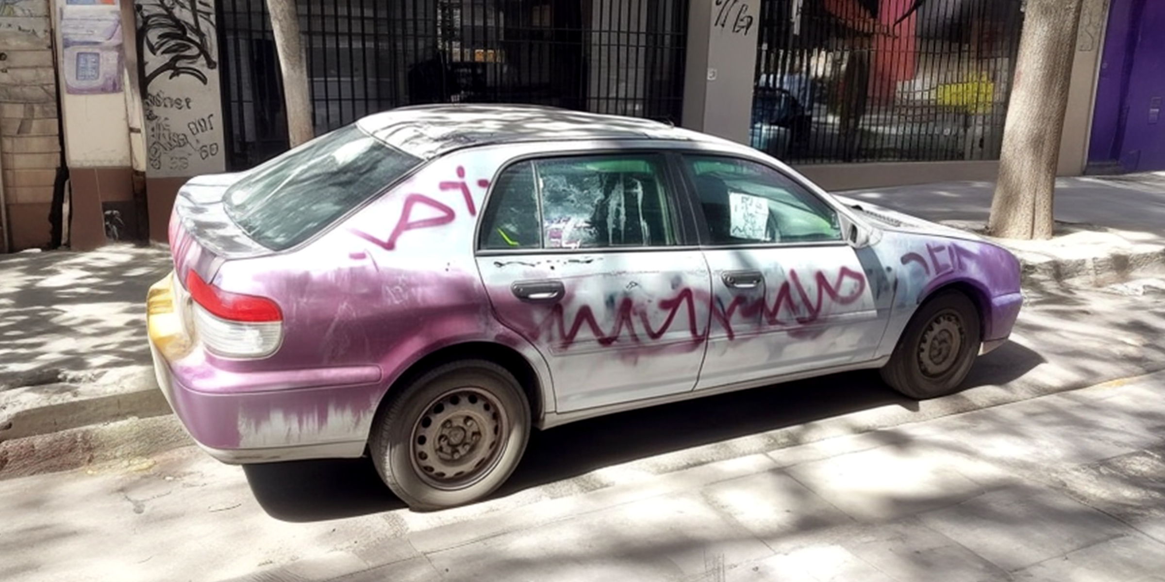 A car covered in graffiti | Source: Amomama