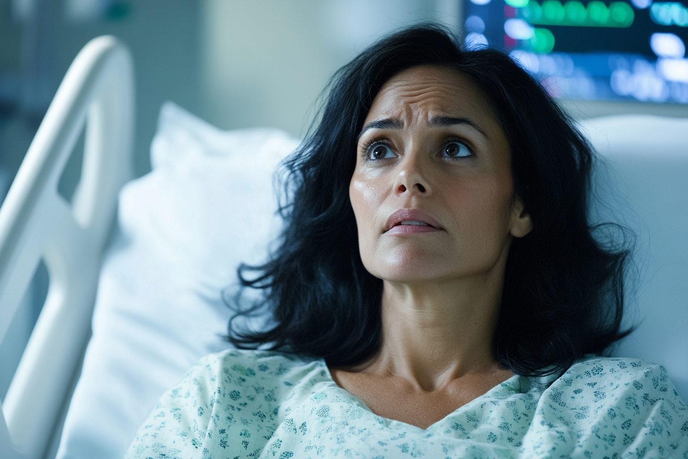 Une femme dans un lit d'hôpital | Source : Midjourney