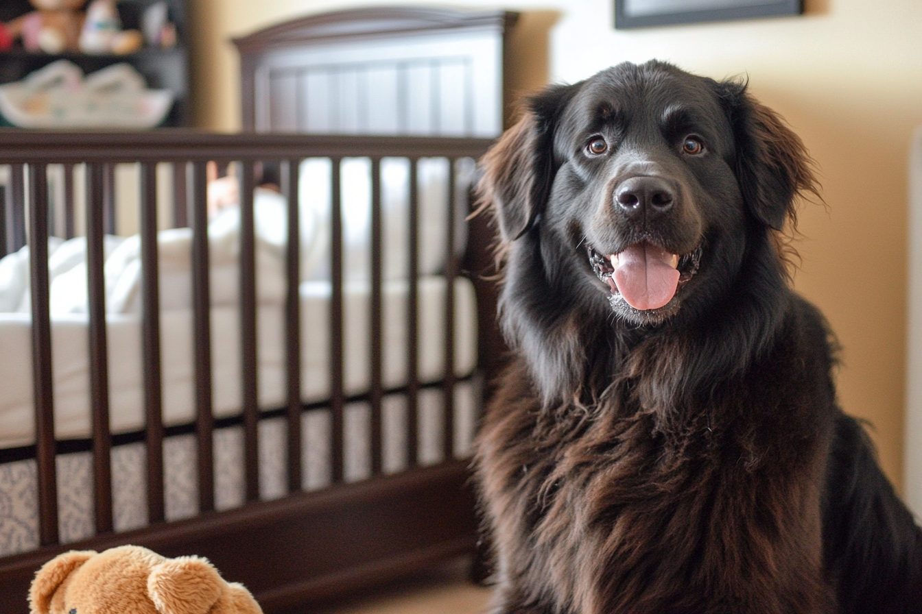 A large dog sitting near a baby's crib | Source: Amomama