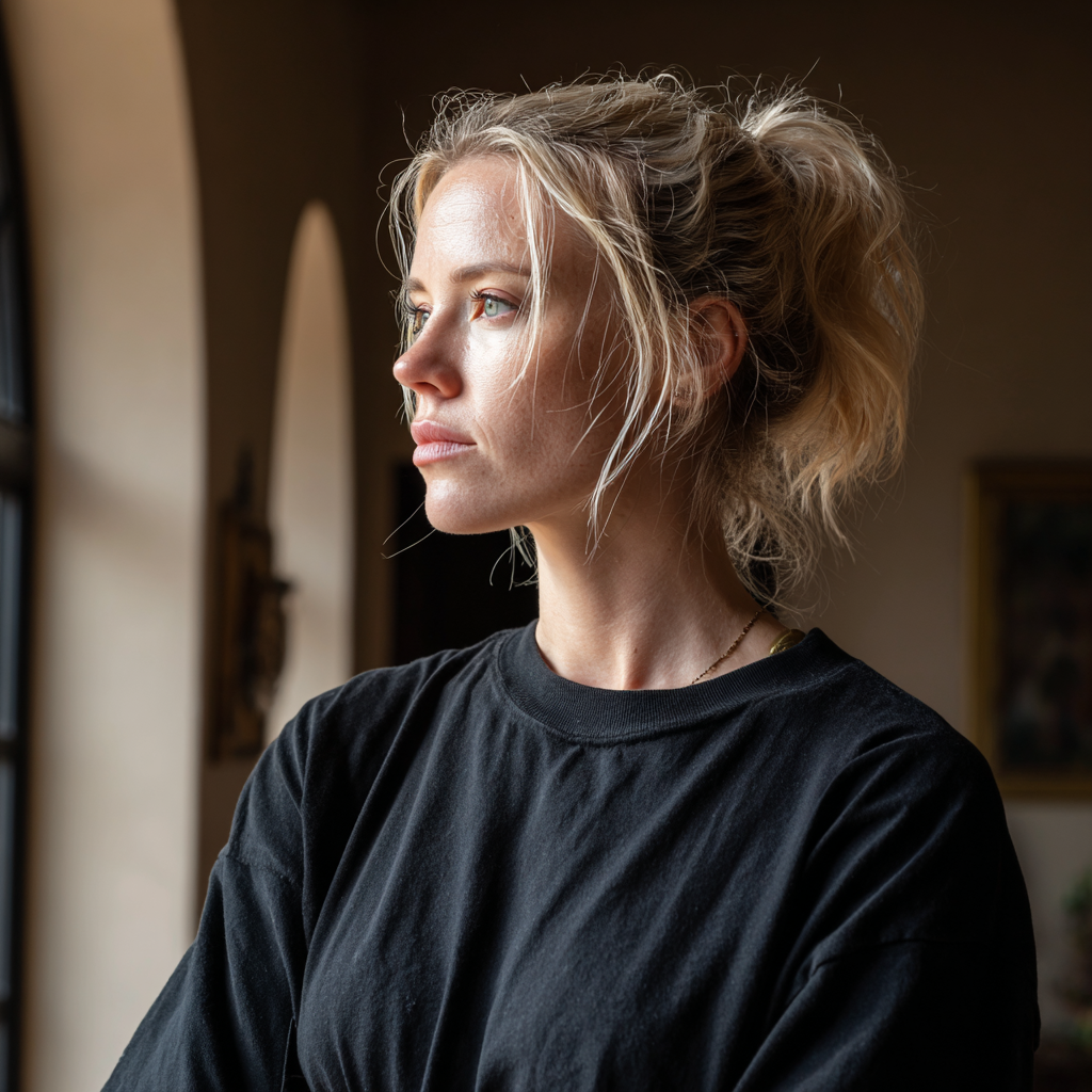 A woman standing in a foyer | Source: Midjourney