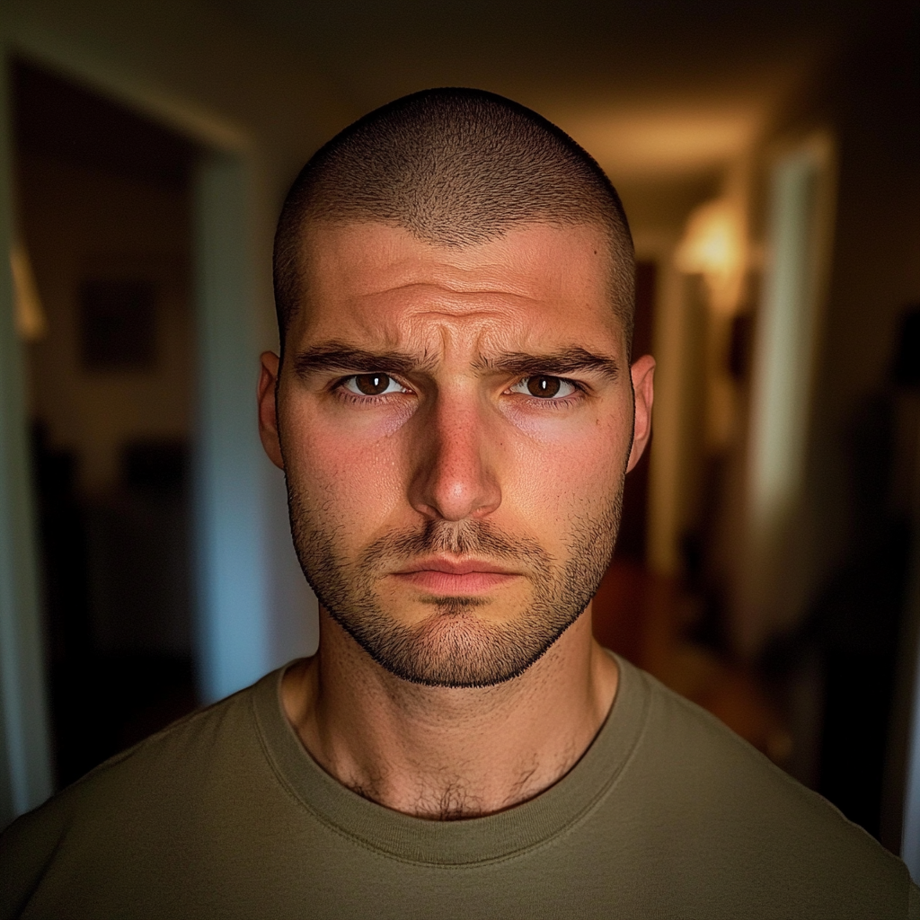 A close up of a frowning man | Source: Midjourney