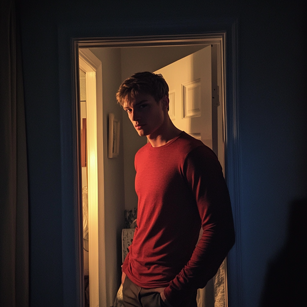 A man standing in a doorway | Source: Midjourney