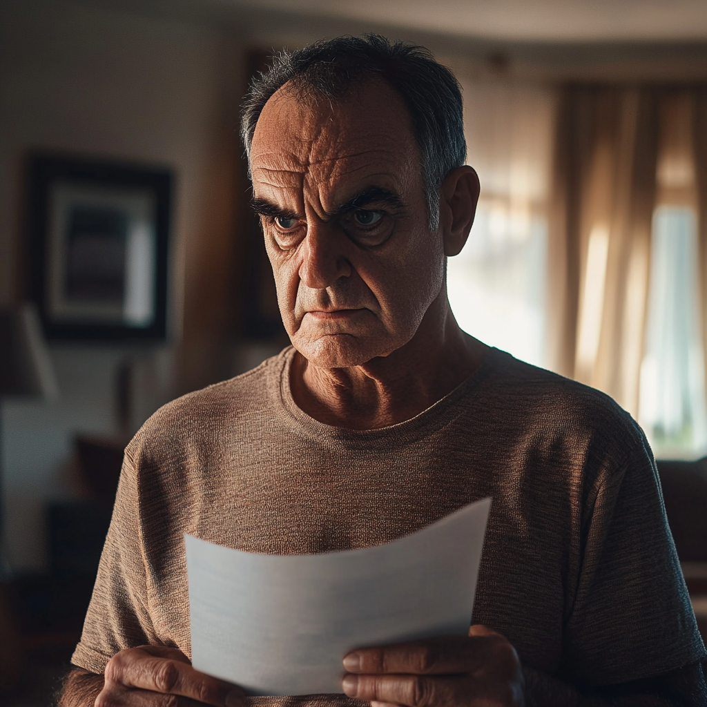 A man holding a paper in his hands | Source: Midjourney