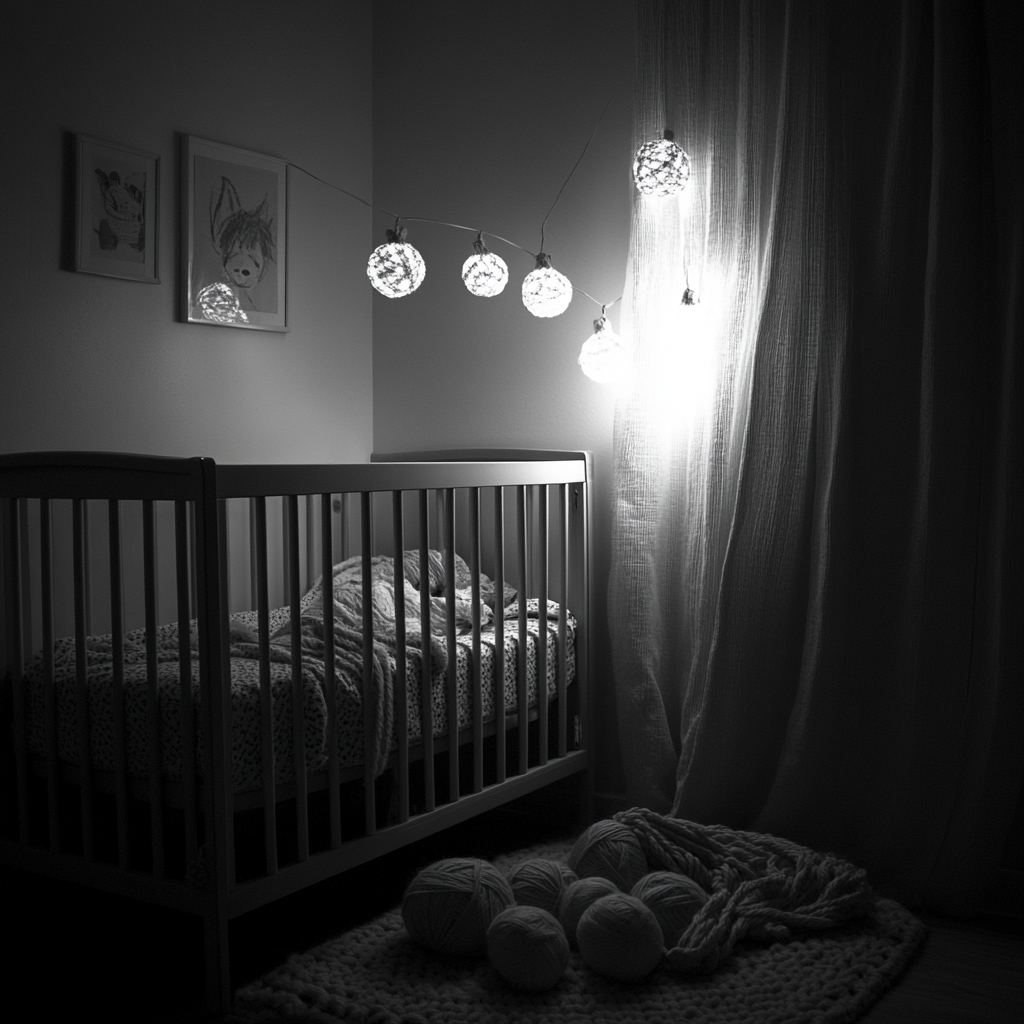 Balls of yarn on a nursery floor | Source: Midjourney