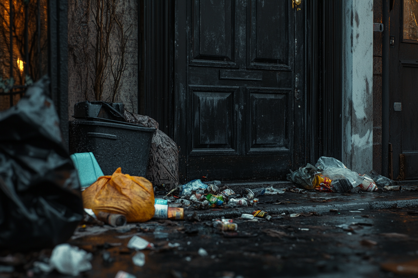 Trash outside a house | Source: Midjourney