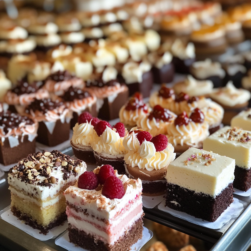 Cake samples in a bakery | Source: Midjourney