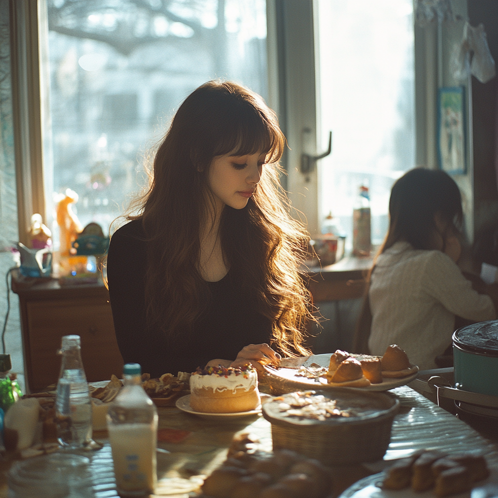 Une femme à une fête d'anniversaire | Source : Midjourney