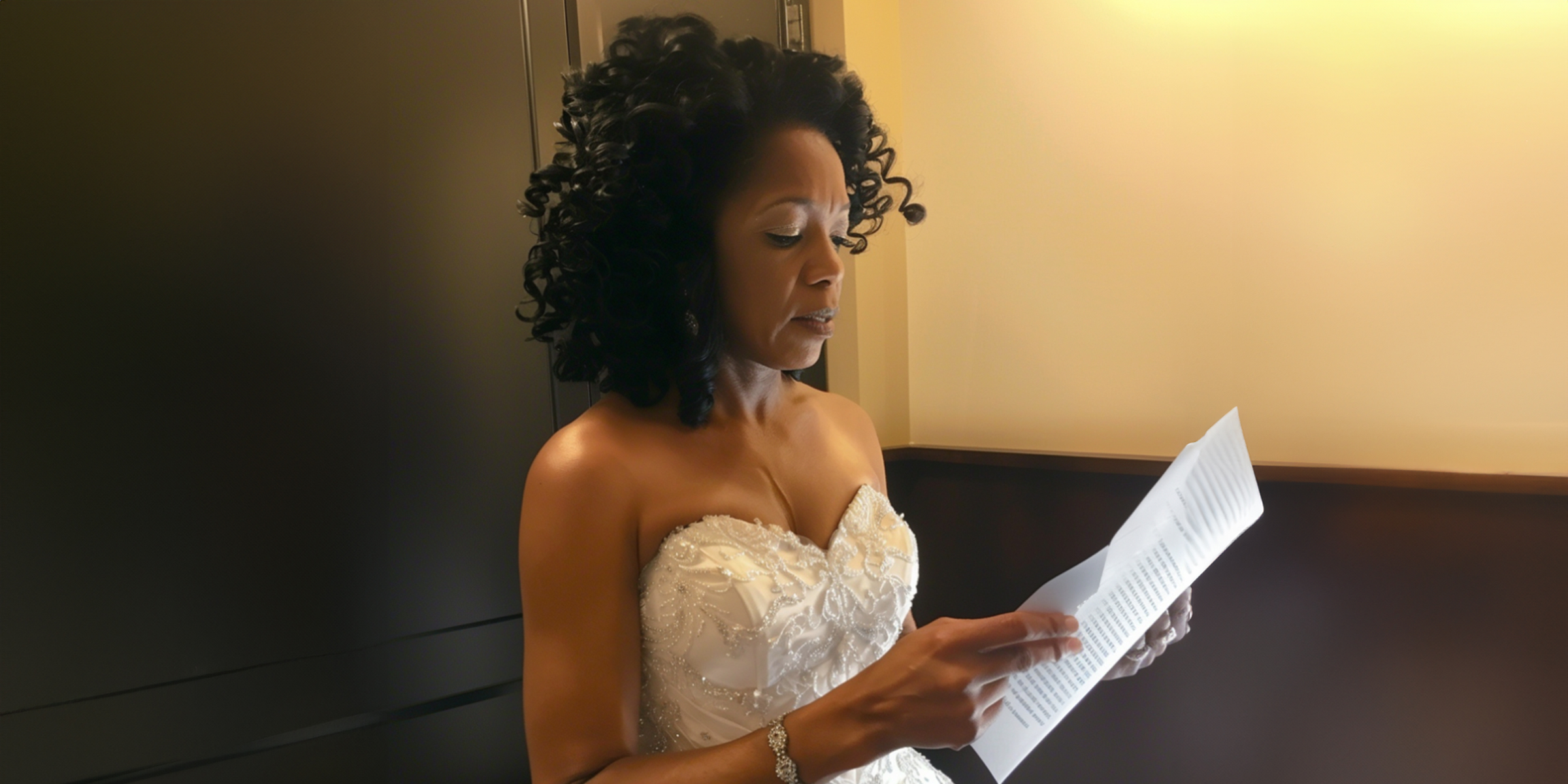 A bride reading a letter | Source: Amomama