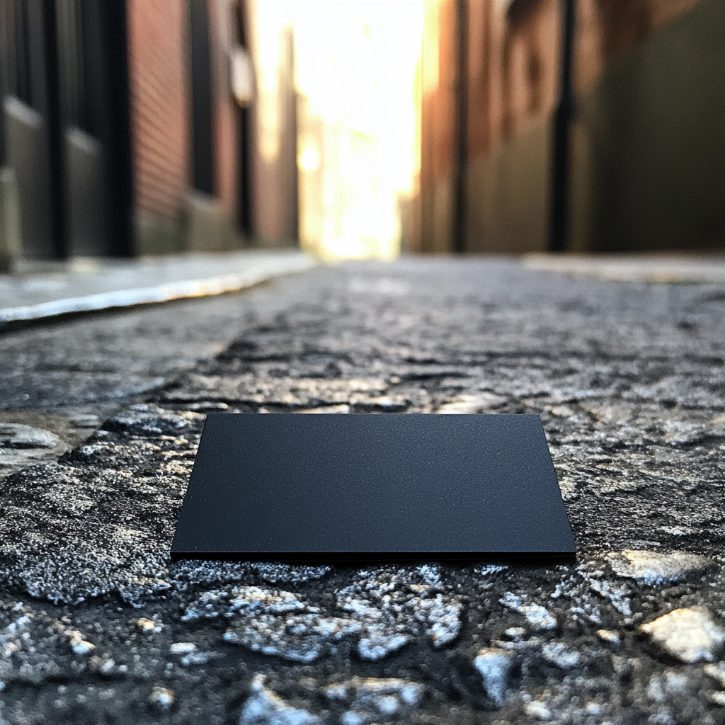 A black business card on the ground | Source: Midjourney