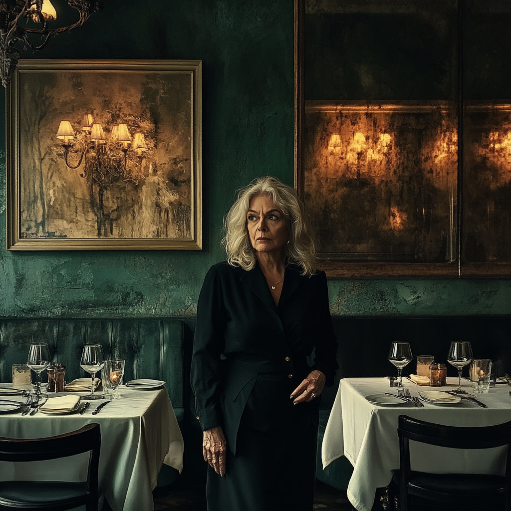 A woman standing in a restaurant | Source: Midjourney