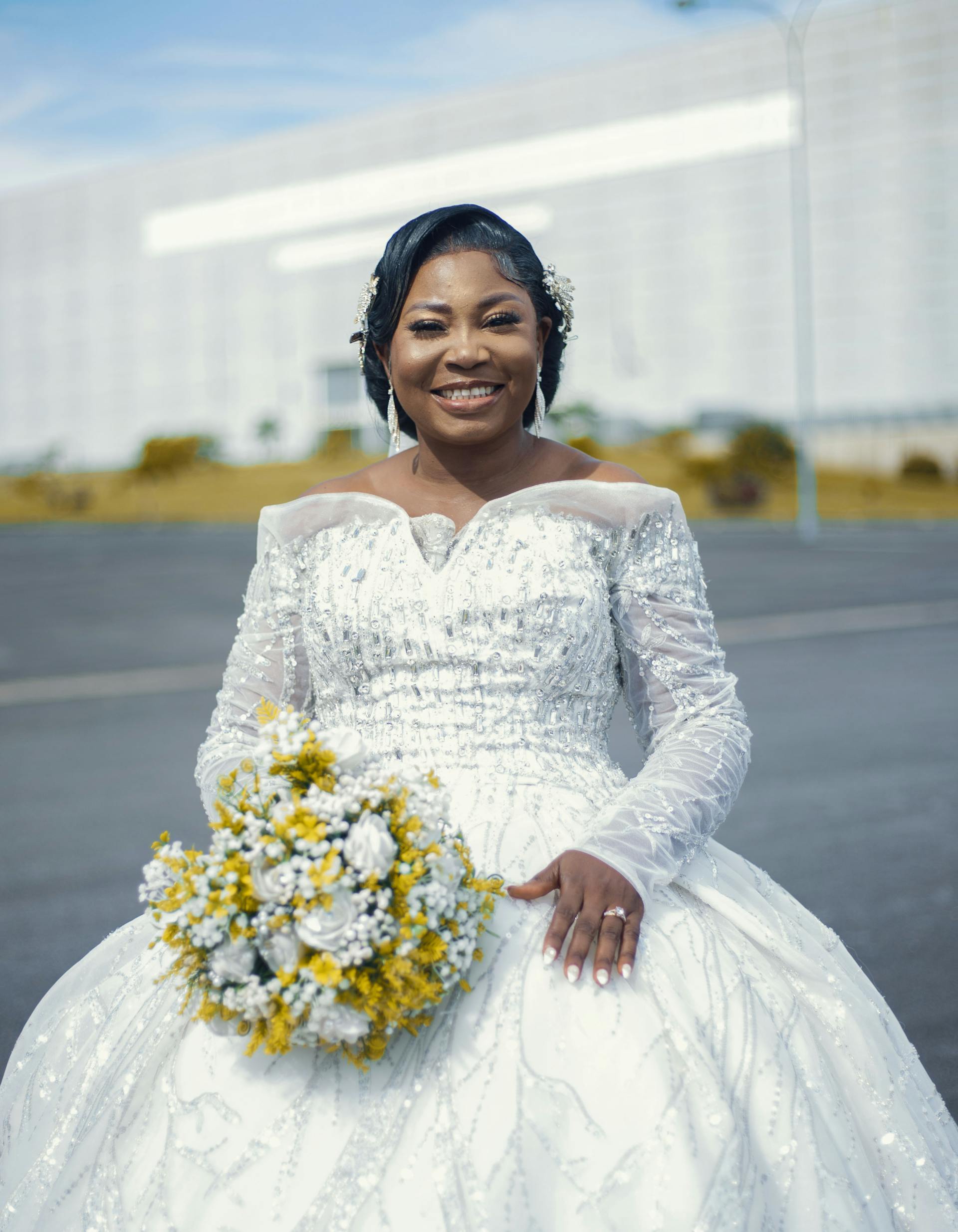 A happy bride in her wedding dress | Source: Pexels