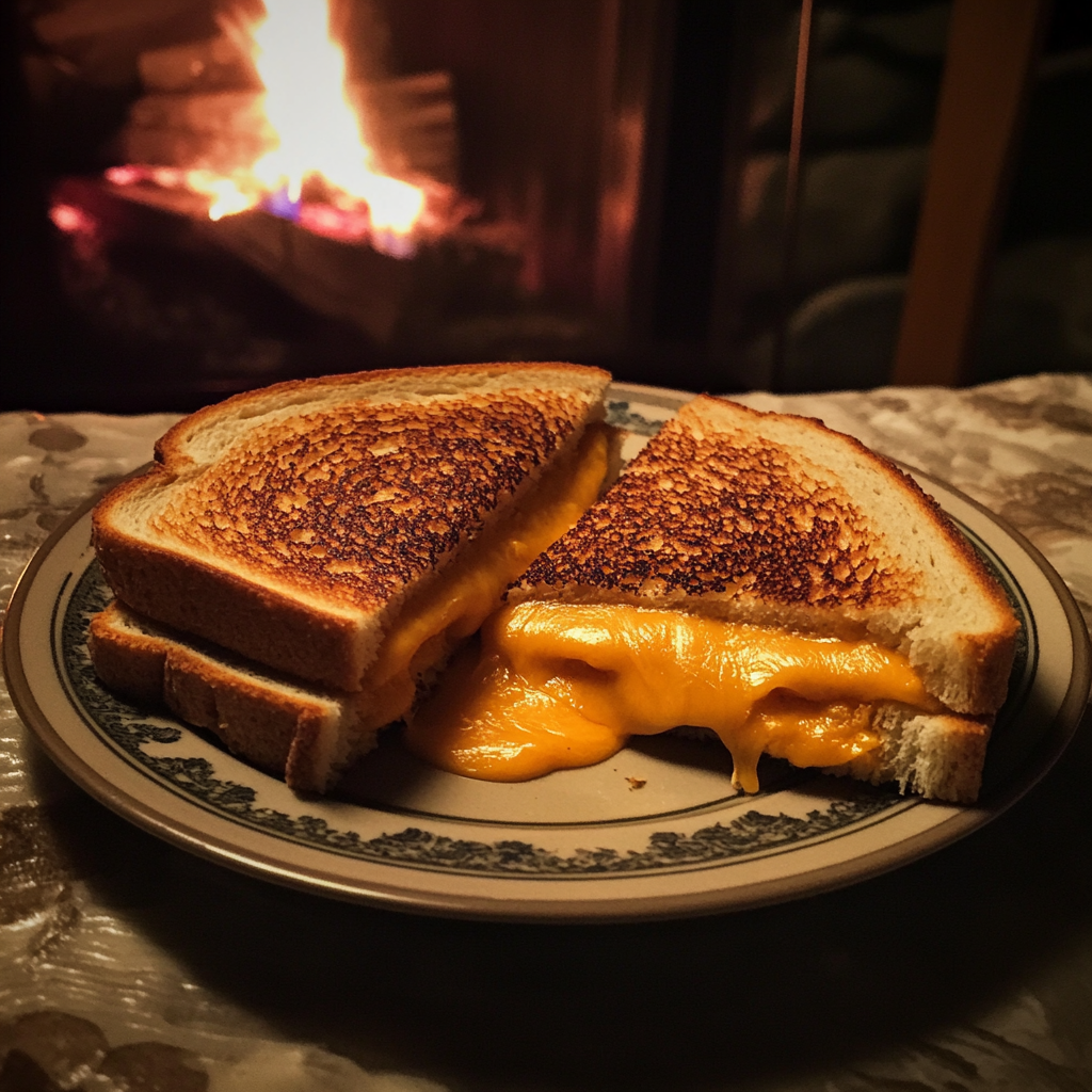 Grilled cheese on a plate | Source: Midjourney