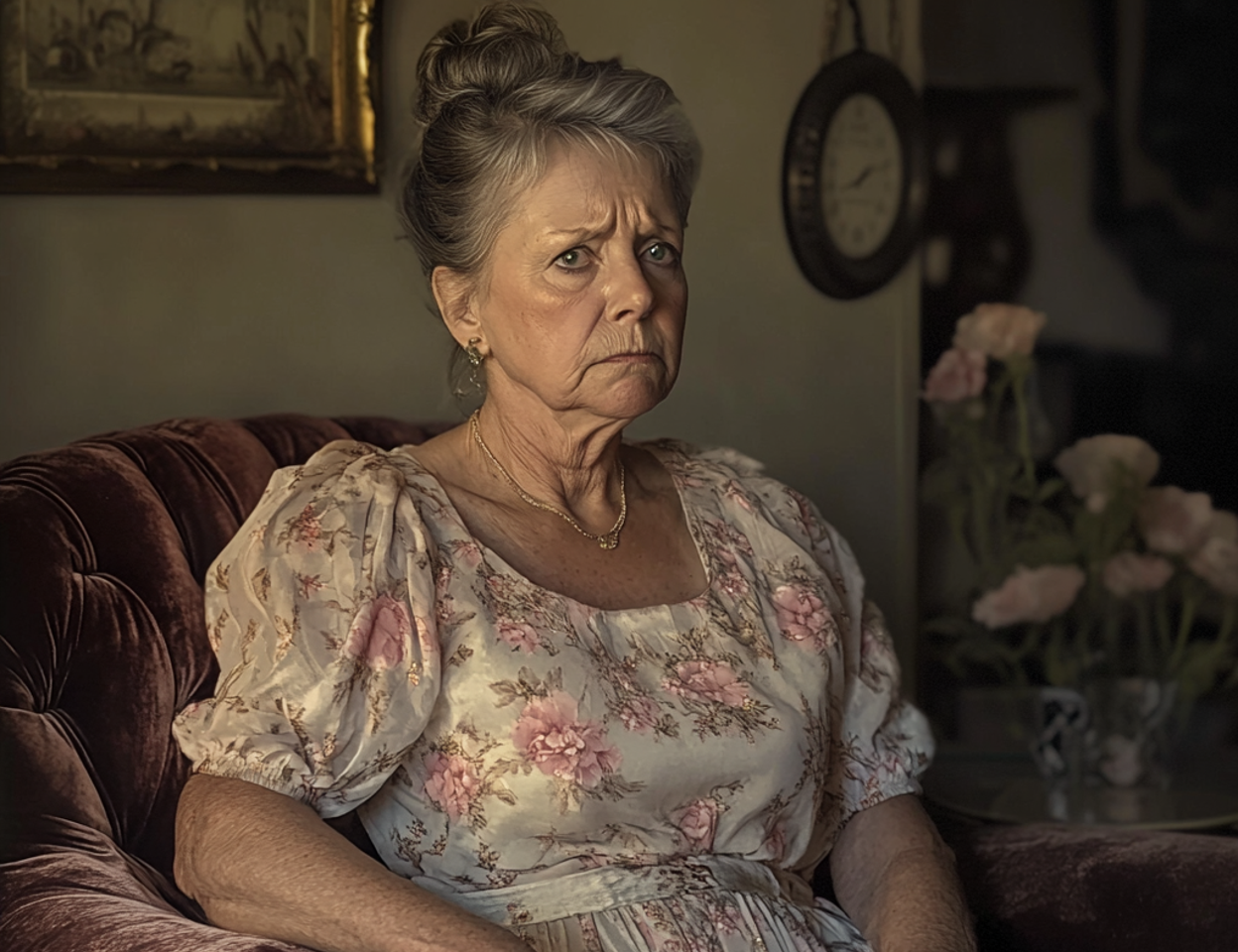 A frowning older woman | Source: Midjourney