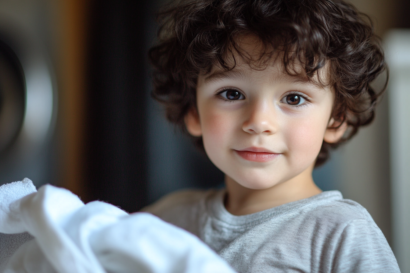 A boy folding laundry | Source: Midjourney