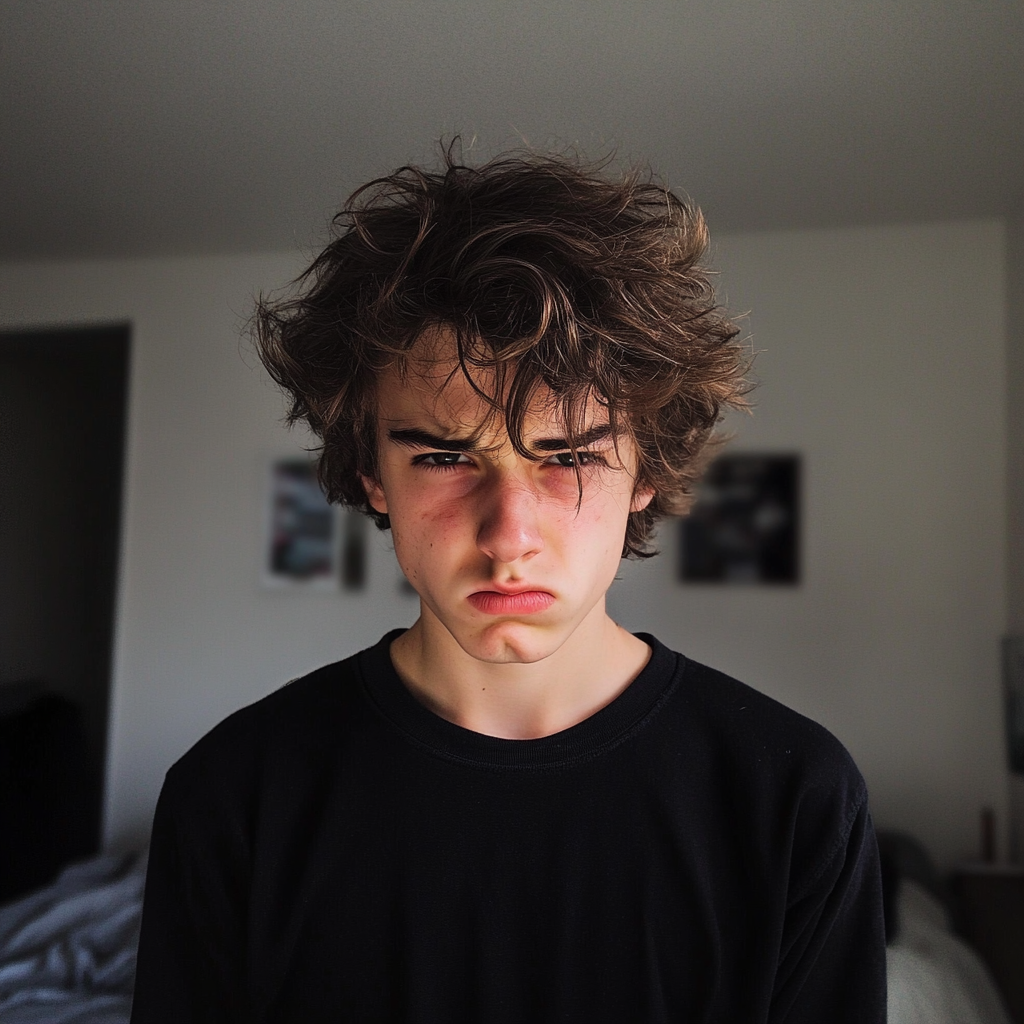 An upset teenage boy | Source: Midjourney