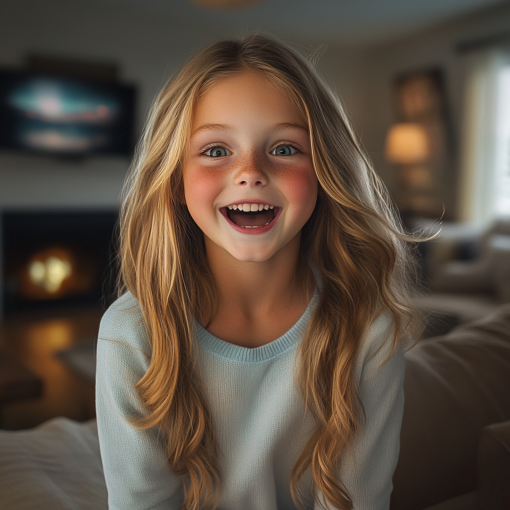 A cheerful little girl | Source: Midjourney