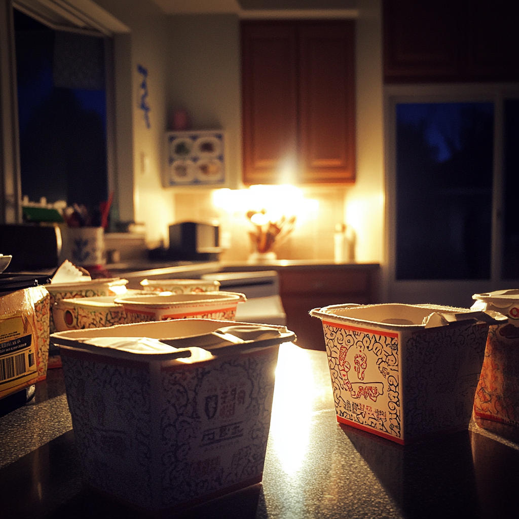 Takeout containers on a counter | Source: Midjourney