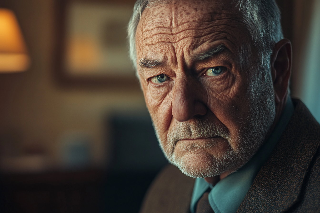 A close-up shot of an older man's face | Source: Midjourney
