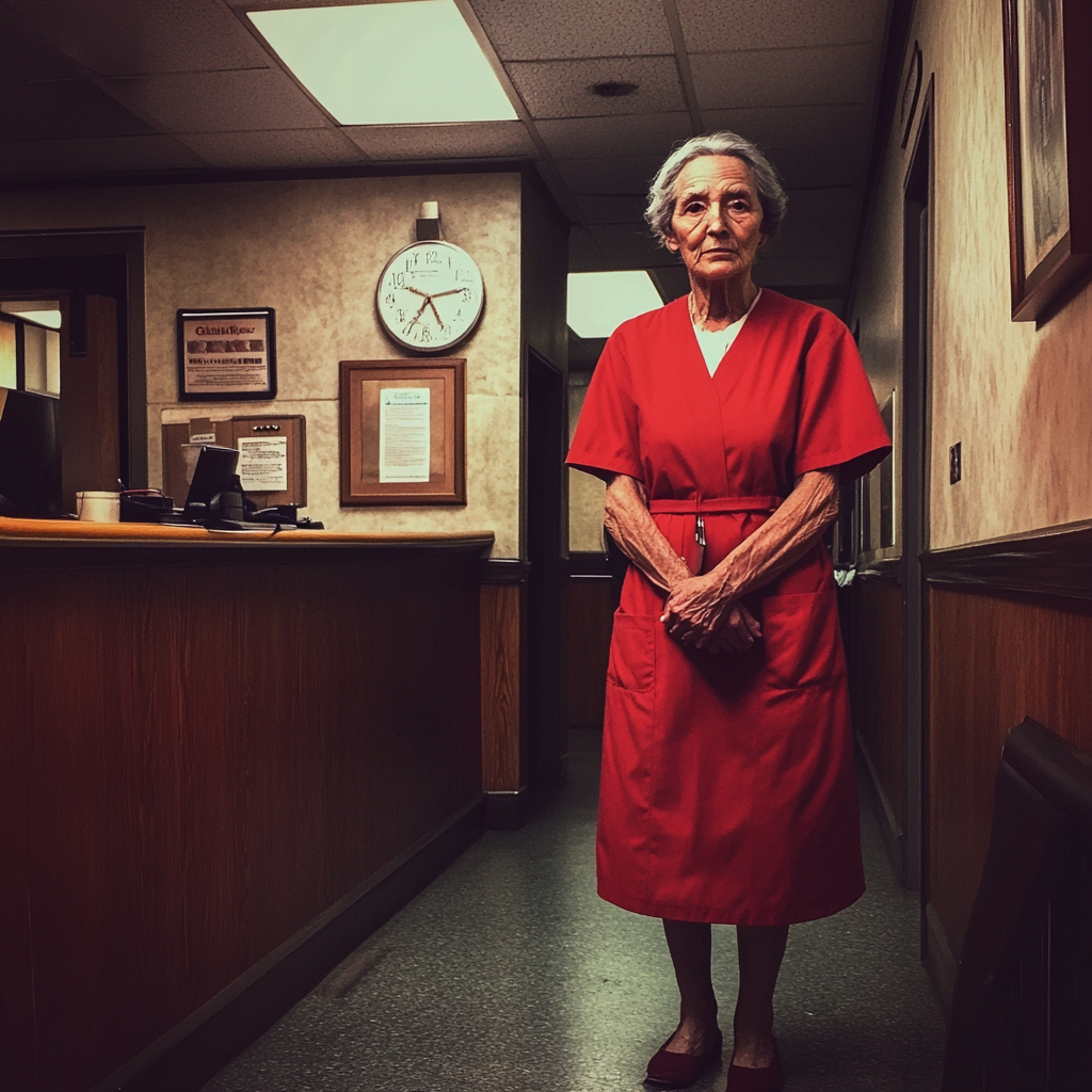 An elderly nurse | Source: Midjourney