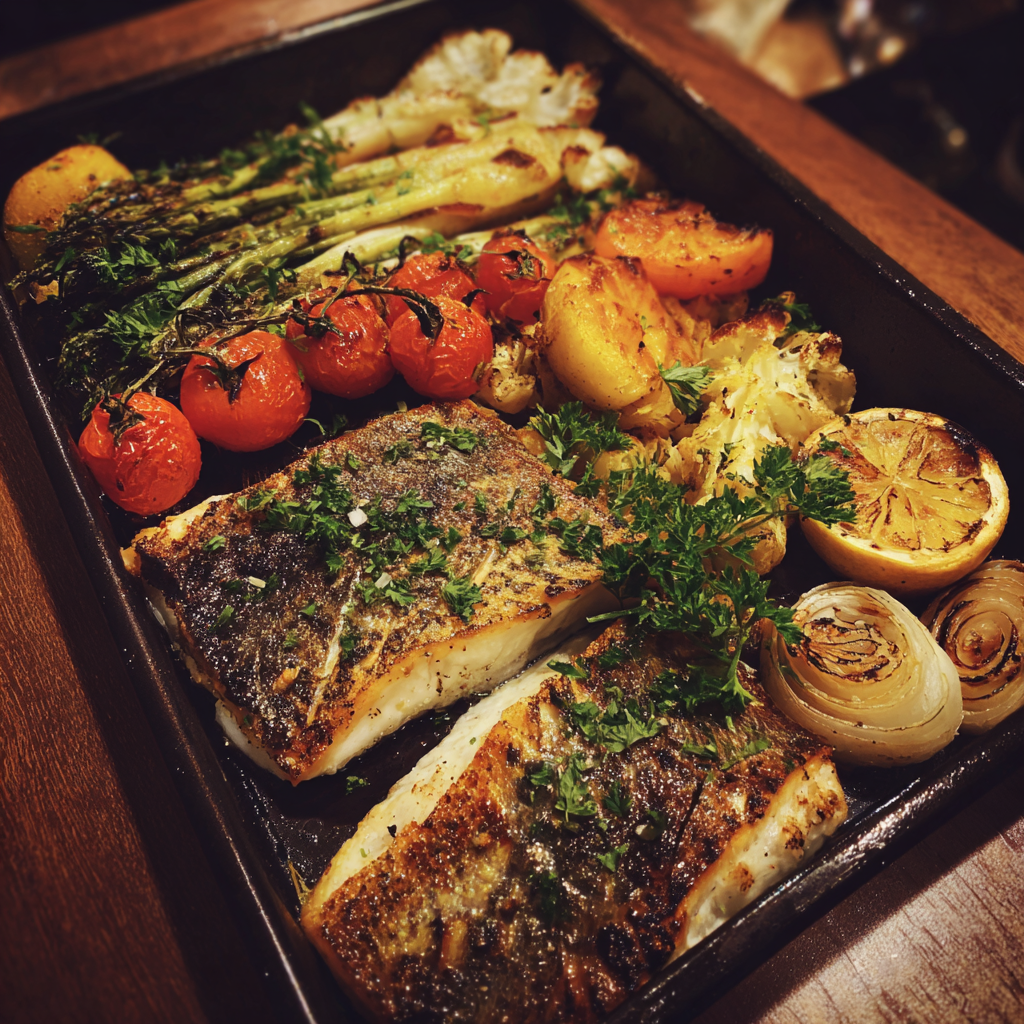 A tray of grilled food | Source: Midjourney