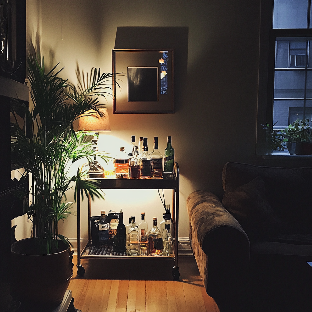 A bar cart | Source: Midjourney