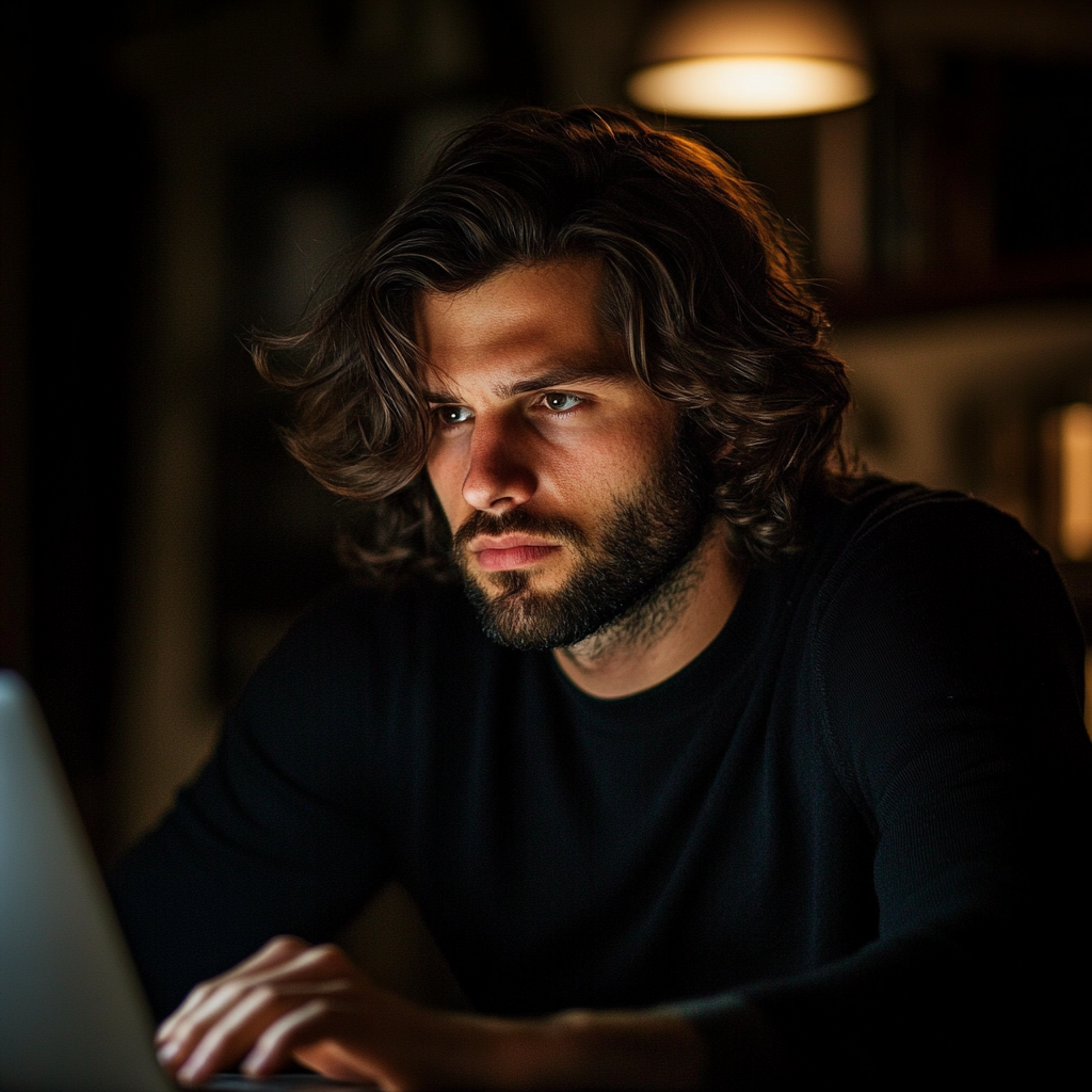 A man using his laptop | Source: Midjourney