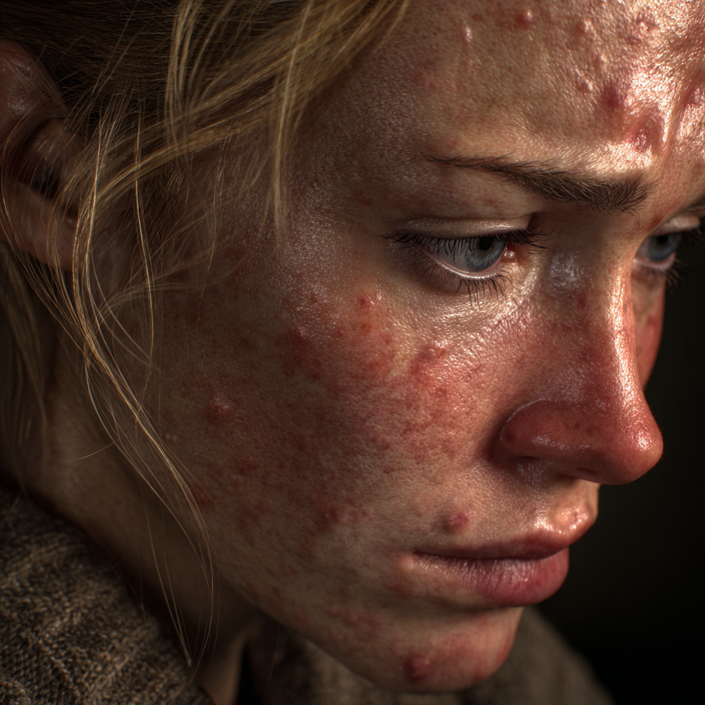 A sad woman with her eyes downcast | Source: Midjourney