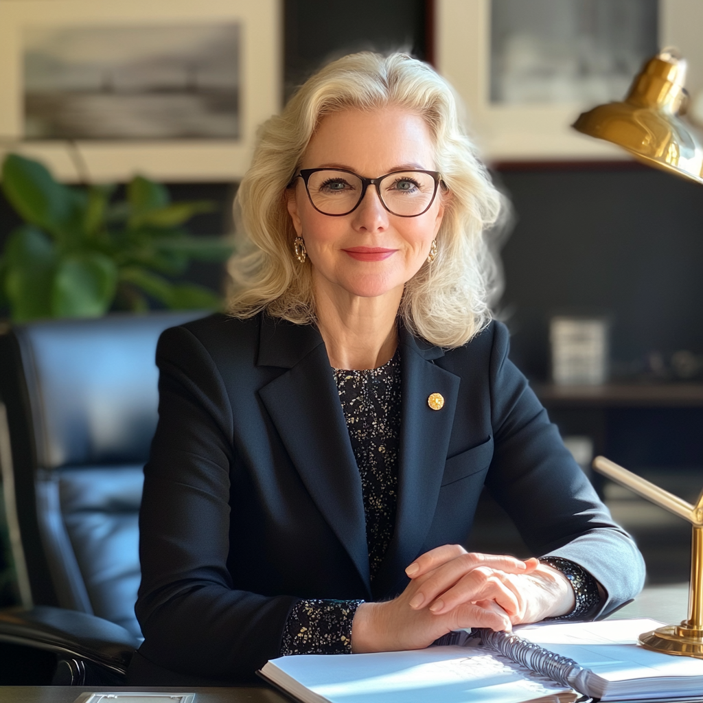 A lawyer sitting at her desk | Source: Midjourney