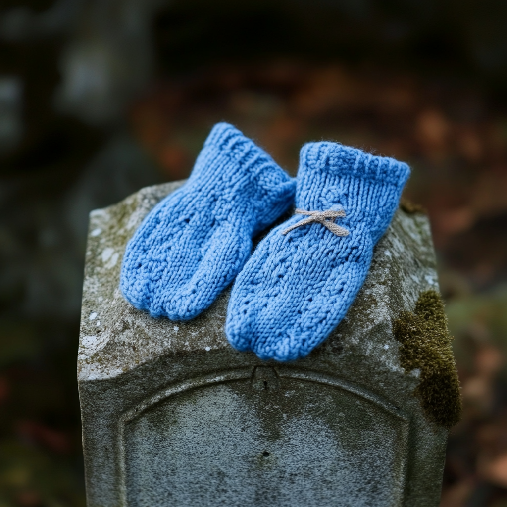 Blue knitted mittens | Source: Midjourney