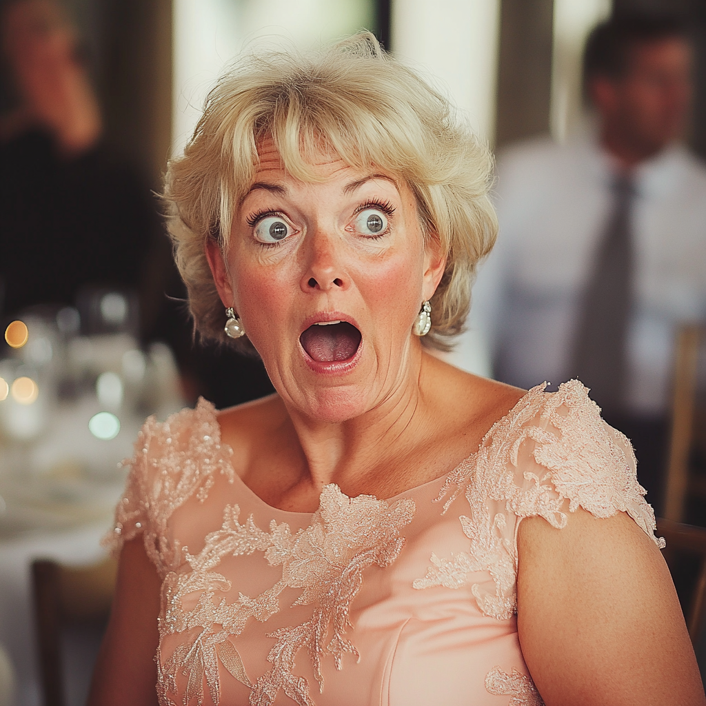 A shocked older woman | Source: Midjourney